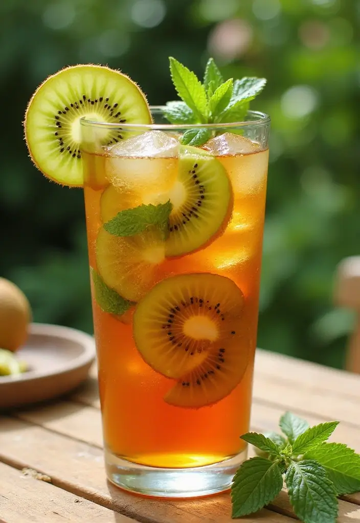 25 Amazing Iced Tea Recipes to Brighten Your Summer 123 25 Amazing Iced Tea Recipes to Brighten Your Summer - 19. Kiwi Mint Iced Tea