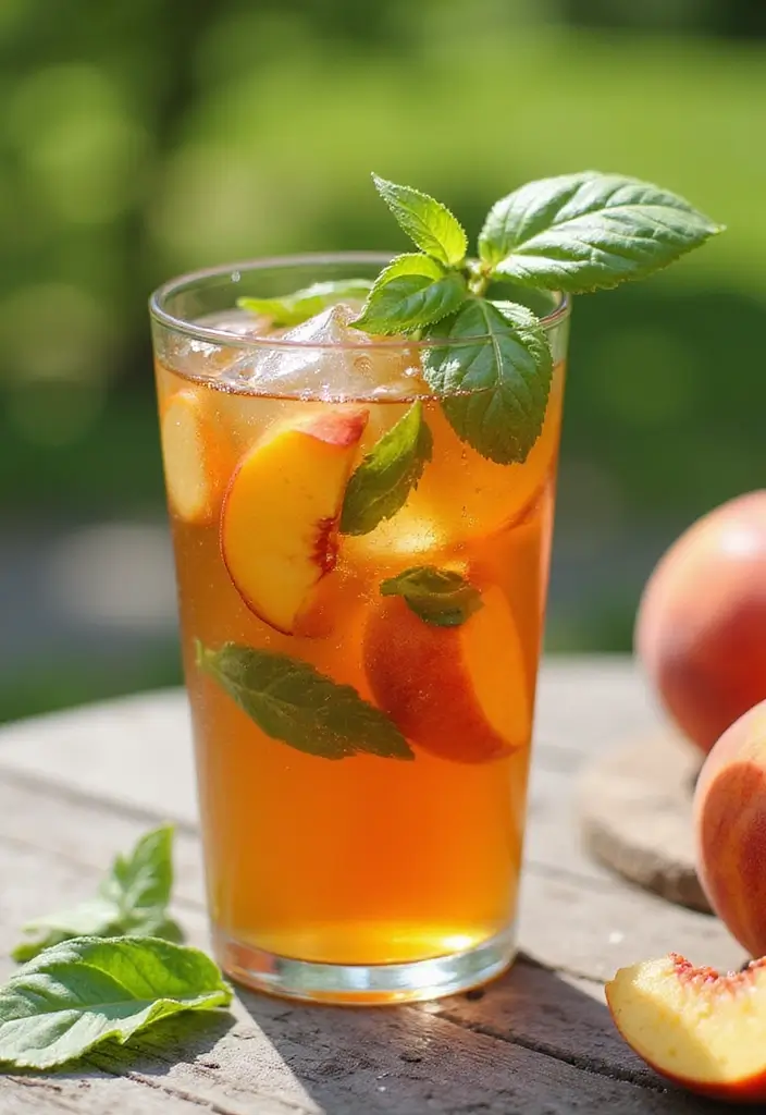 25 Amazing Iced Tea Recipes to Brighten Your Summer 22 25 Amazing Iced Tea Recipes to Brighten Your Summer - 4. Peach Basil Sweet Tea