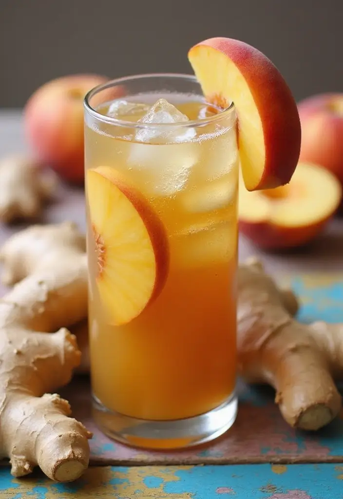 25 Amazing Iced Tea Recipes to Brighten Your Summer 57 25 Amazing Iced Tea Recipes to Brighten Your Summer - 9. Ginger Peach Iced Tea