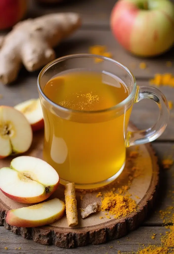 25 Apple Cider Vinegar Tea Recipes for Detox and Health 55 25 Apple Cider Vinegar Tea Recipes for Detox and Health - 9. Apple Ginger Turmeric Tea