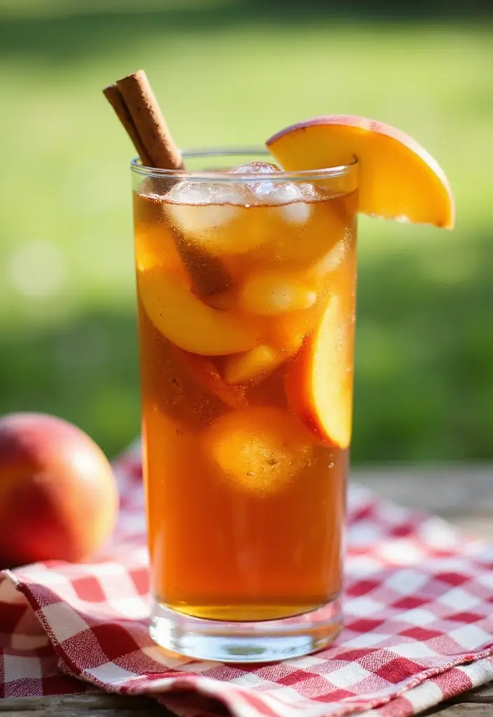 25 Caffeine-Free Loaded Tea Recipes for All-Day Enjoyment 118 25 Caffeine-Free Loaded Tea Recipes for All-Day Enjoyment - 20. Cinnamon Peach Iced Tea