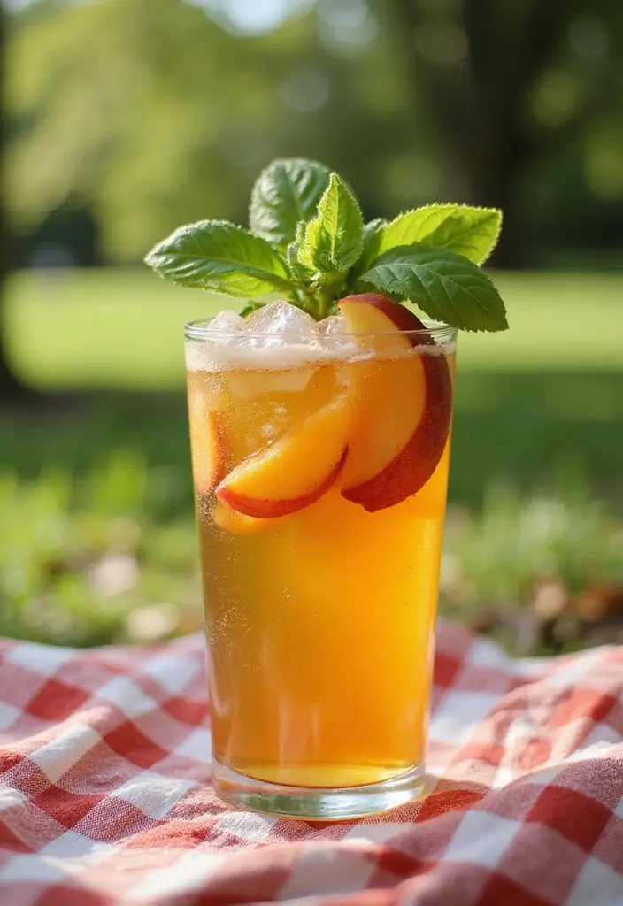 25 Caffeine-Free Loaded Tea Recipes for All-Day Enjoyment 51 25 Caffeine-Free Loaded Tea Recipes for All-Day Enjoyment - 9. Peach Basil Brew