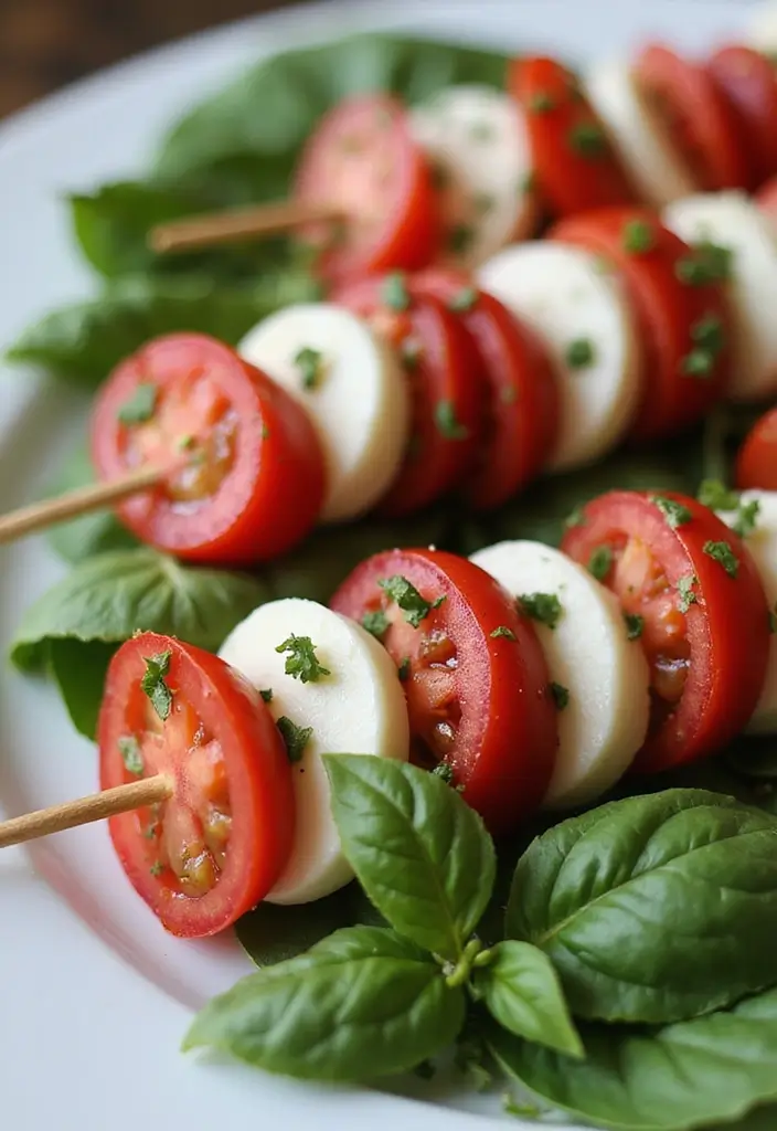 25 Delicious Vegan Finger Food Recipes for Afternoon Tea Parties 104 25 Delicious Vegan Finger Food Recipes for Afternoon Tea Parties - 16. Vegan Caprese Skewers