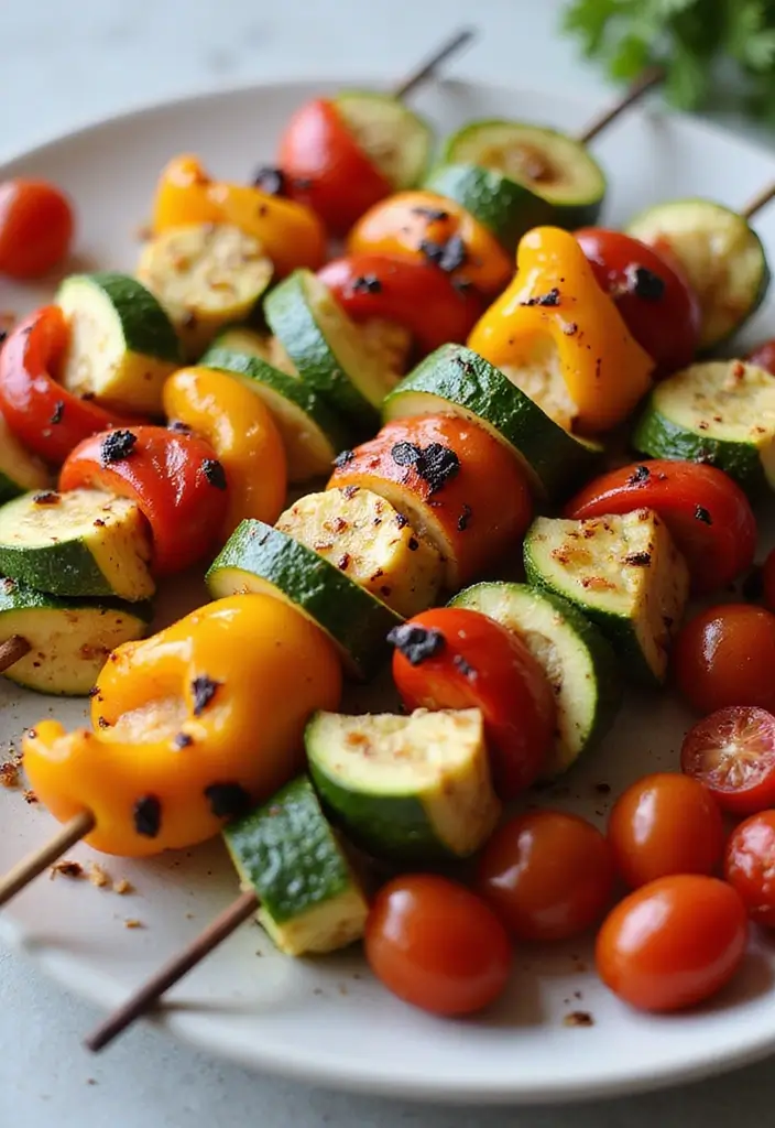 25 Delicious Vegan Finger Food Recipes for Afternoon Tea Parties 126 25 Delicious Vegan Finger Food Recipes for Afternoon Tea Parties - 19. Grilled Veggie Skewers