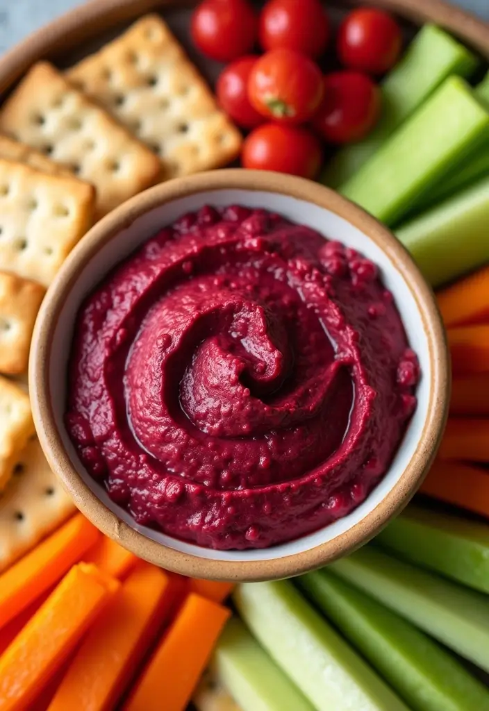 25 Delicious Vegan Finger Food Recipes for Afternoon Tea Parties 161 25 Delicious Vegan Finger Food Recipes for Afternoon Tea Parties - 24. Beetroot and Cashew Dip