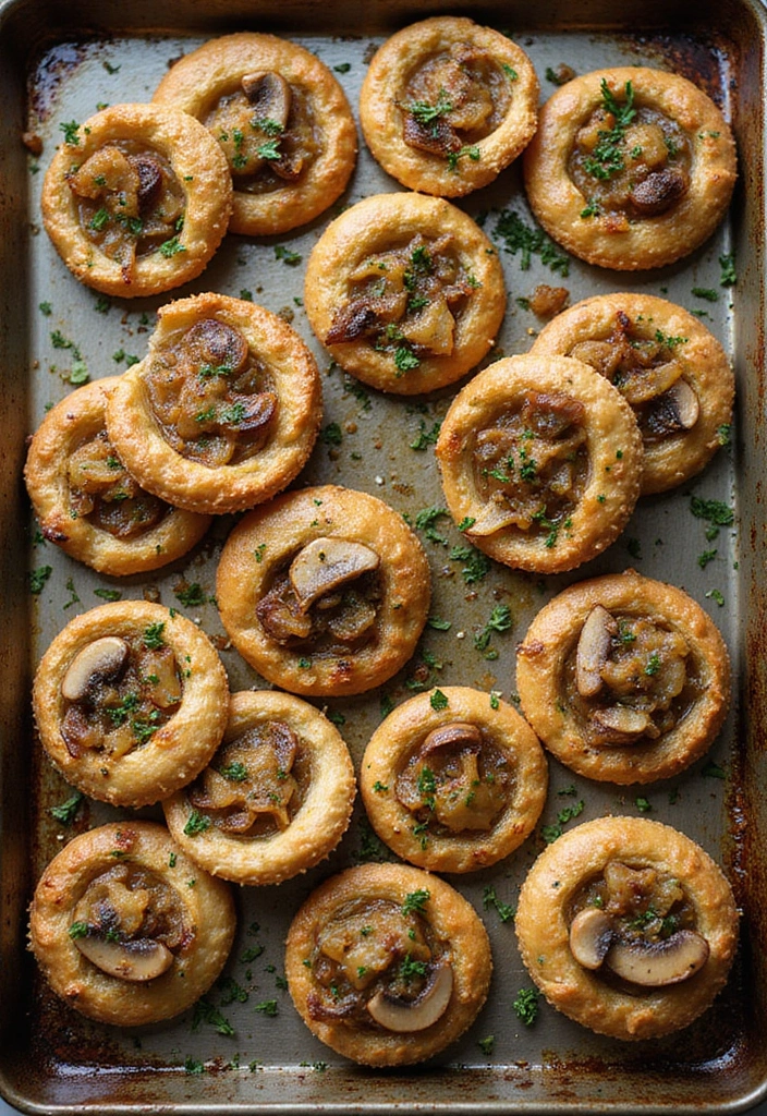 25 Delicious Vegan Finger Food Recipes for Afternoon Tea Parties 48 25 Delicious Vegan Finger Food Recipes for Afternoon Tea Parties - 8. Caramelized Onion and Mushroom Tartlets