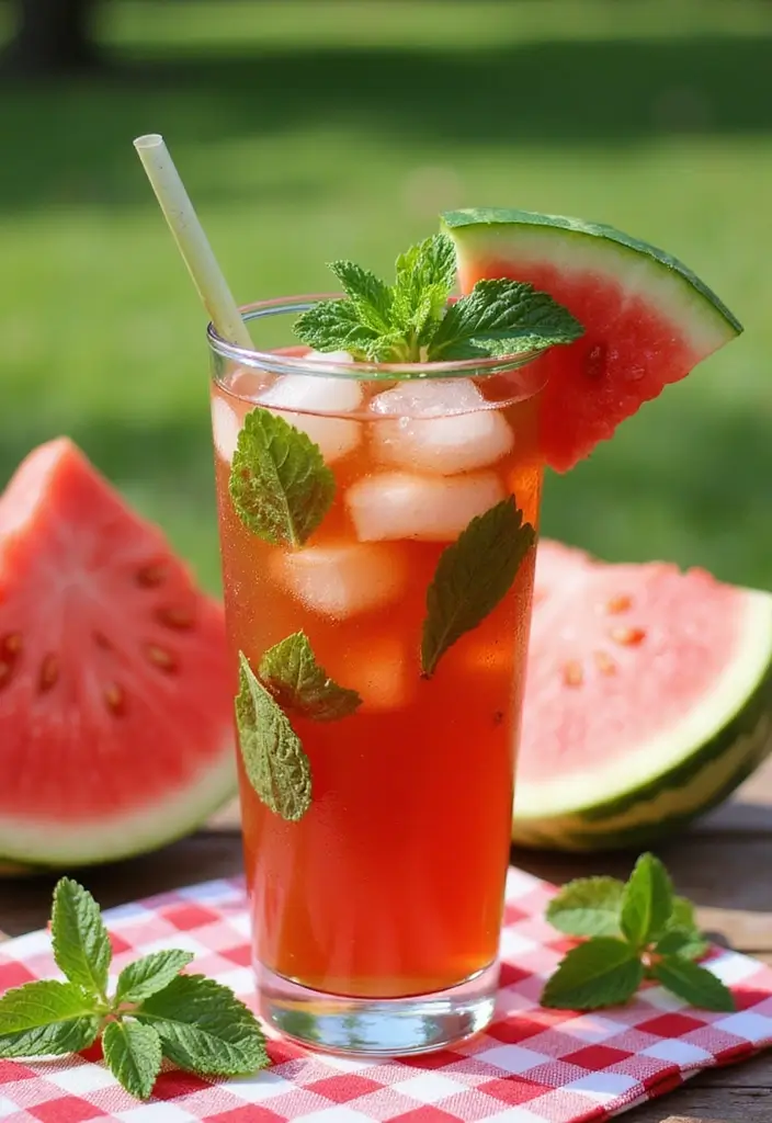 25 Flavored Iced Tea Recipes for Hot Days 64 25 Flavored Iced Tea Recipes for Hot Days - 10. Watermelon Mint Iced Tea