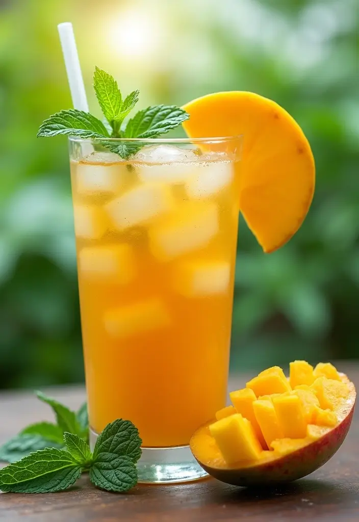 25 Flavored Iced Tea Recipes for Hot Days 8 25 Flavored Iced Tea Recipes for Hot Days - 2. Mango Mint Iced Tea