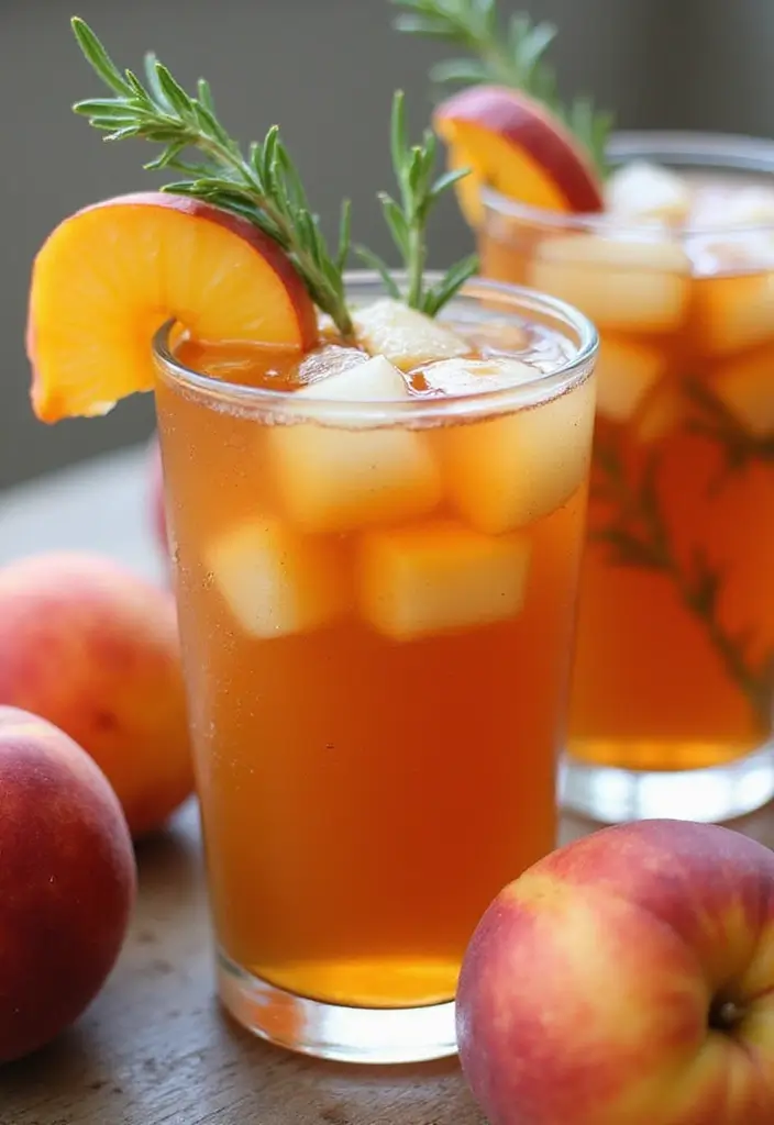 25 Flavored Iced Tea Recipes for Hot Days 36 25 Flavored Iced Tea Recipes for Hot Days - 6. Peach Rosemary Iced Tea