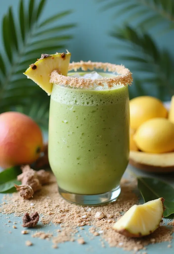 25 Green Tea Drink Recipes for Everyday Wellness 109 25 Green Tea Drink Recipes for Everyday Wellness - 17. Green Tea Pina Colada Smoothie