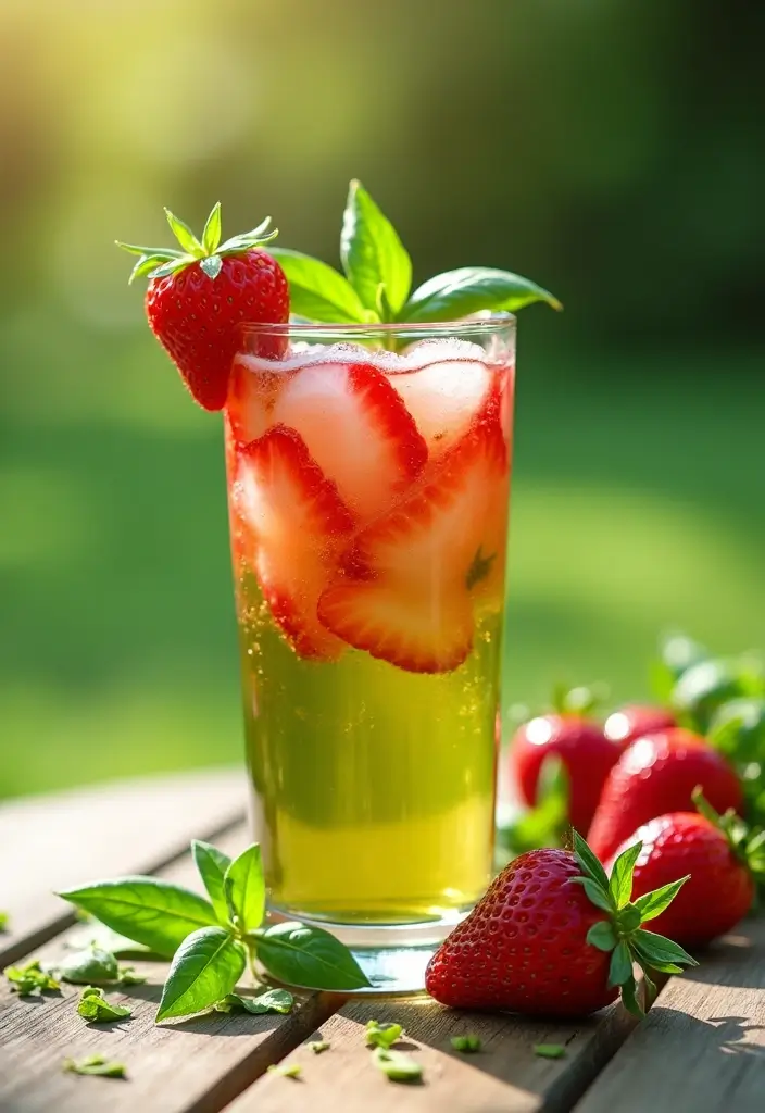 25 Green Tea Drink Recipes for Everyday Wellness 159 25 Green Tea Drink Recipes for Everyday Wellness - 25. Green Tea Strawberry Basil Cooler