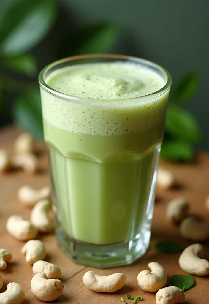 25 Green Tea Drink Recipes for Everyday Wellness 41 25 Green Tea Drink Recipes for Everyday Wellness - 7. Creamy Green Tea and Cashew Shake