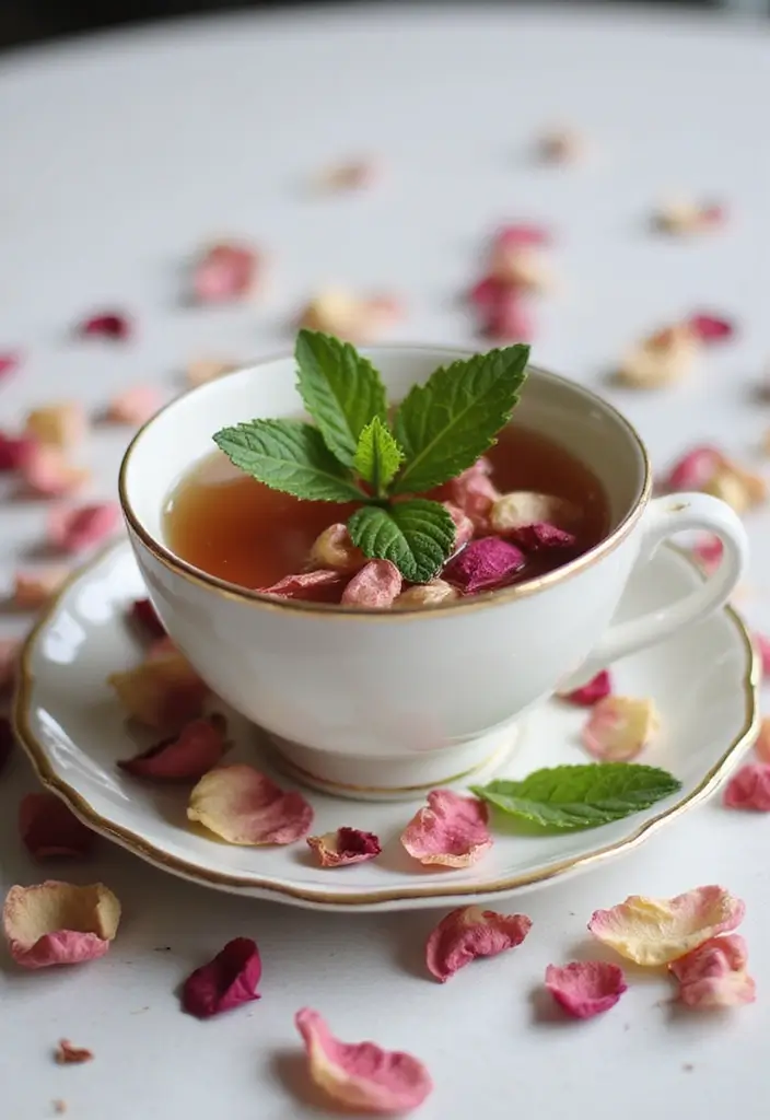 25 Herbal Tea Recipes for Energy and Focus 156 25 Herbal Tea Recipes for Energy and Focus - 24. Floral Mint Tea
