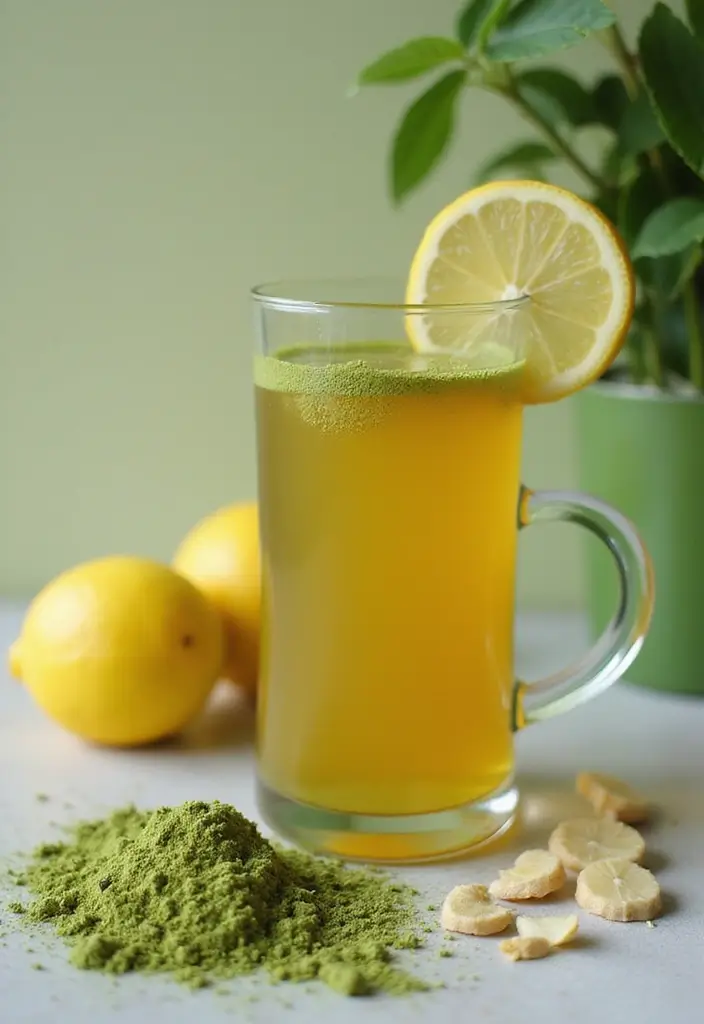 25 Lemon and Ginger Tea Recipes for Immunity and Warmth 152 25 Lemon and Ginger Tea Recipes for Immunity and Warmth - 24. Lemon Ginger Matcha Tea