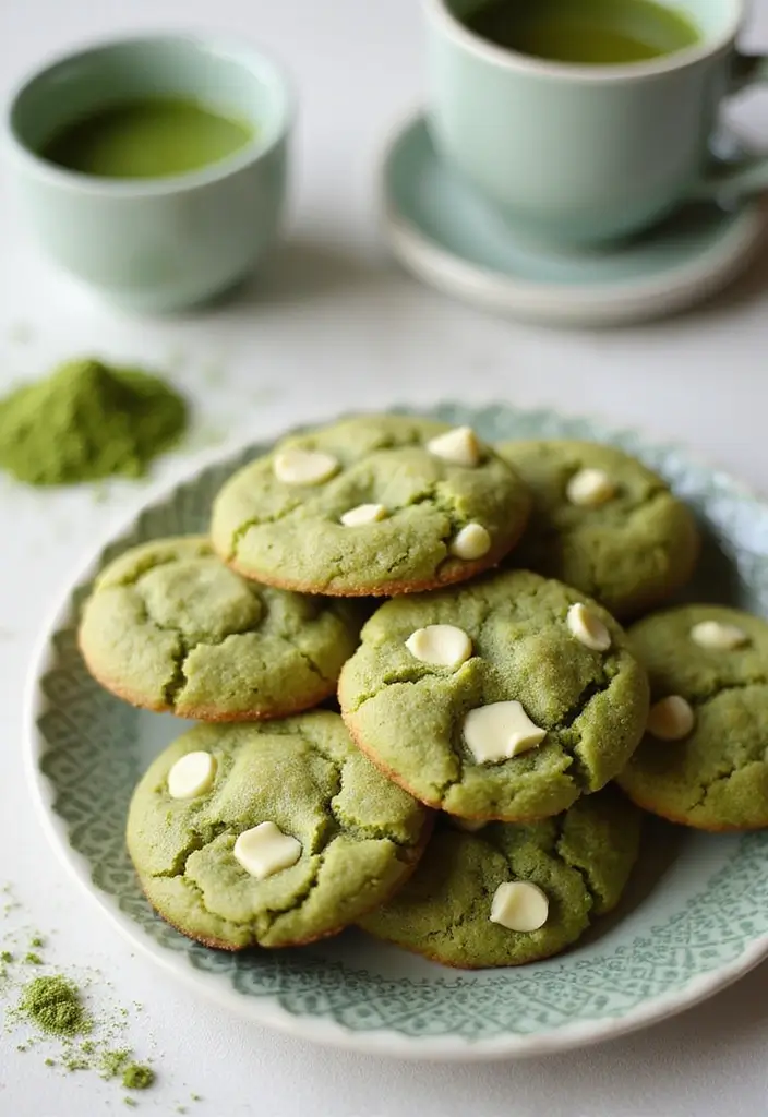 25 Matcha Green Tea Baking Recipes for Sweet Moments 62 25 Matcha Green Tea Baking Recipes for Sweet Moments - 10. Matcha Green Tea Cookies with White Chocolate