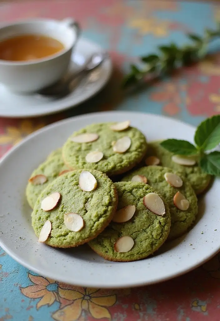 25 Matcha Green Tea Baking Recipes for Sweet Moments 76 25 Matcha Green Tea Baking Recipes for Sweet Moments - 12. Matcha Green Tea Cookies with Almonds