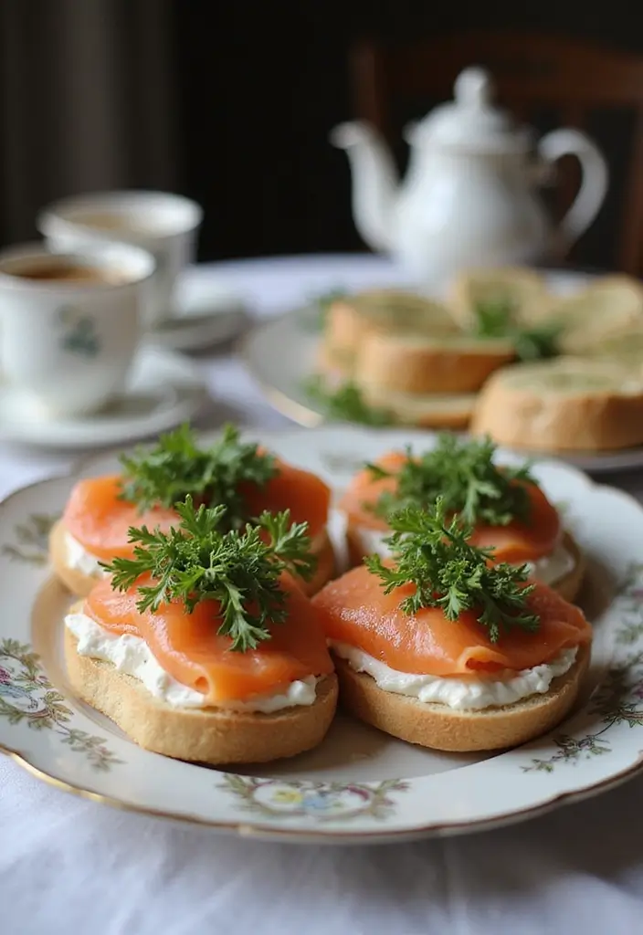 25 Tea Party Sandwich Recipes for Elegant Gatherings 15 25 Tea Party Sandwich Recipes for Elegant Gatherings - 3. Smoked Salmon and Cream Cheese Sandwiches