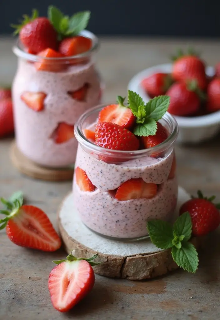 30 Elegant Vegan Tea Party Dessert Recipes to Impress Your Guests 48 30 Elegant Vegan Tea Party Dessert Recipes to Impress Your Guests - 8. Strawberry Chia Pudding