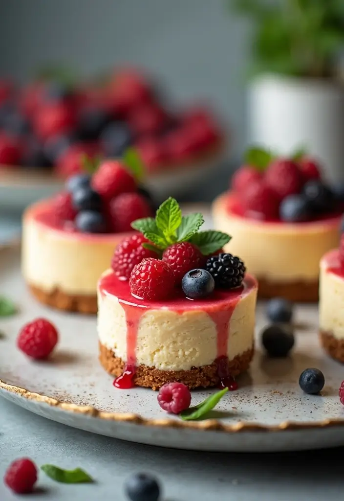 30 Elegant Vegan Tea Party Dessert Recipes to Impress Your Guests 53 30 Elegant Vegan Tea Party Dessert Recipes to Impress Your Guests - 9. Mini Vegan Cheesecakes