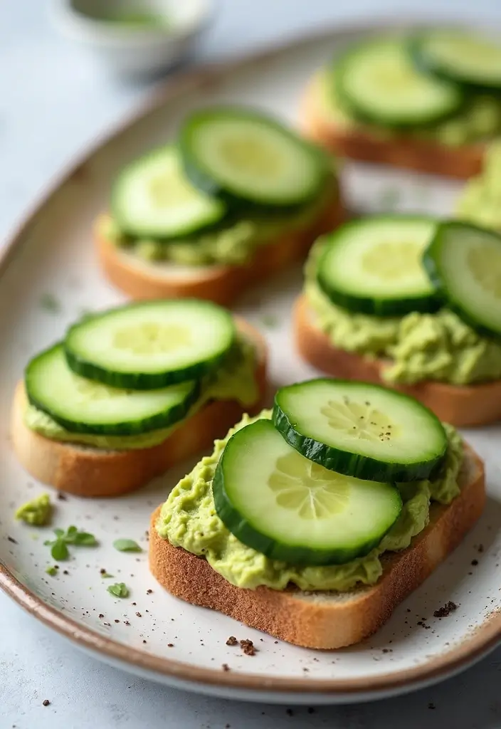 30 Gluten-Free High Tea Recipes for Elegant Gatherings 8 30 Gluten-Free High Tea Recipes for Elegant Gatherings - 2. Mini Avocado and Cucumber Sandwiches