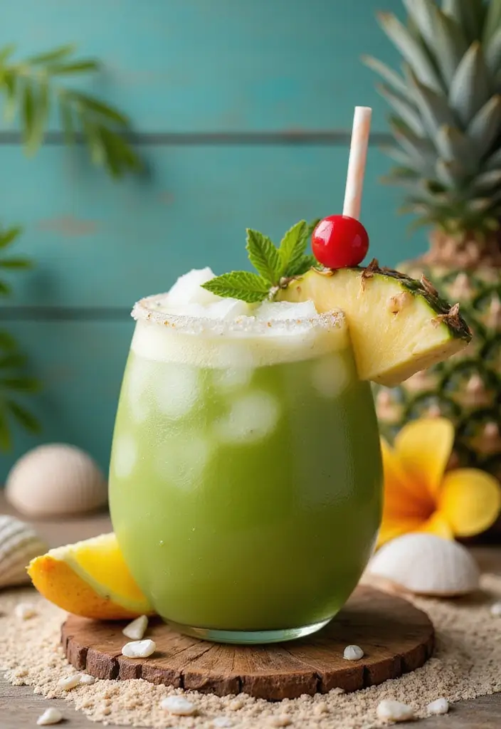 30 Green Tea Cocktail Recipes for Refreshing Evenings 67 30 Green Tea Cocktail Recipes for Refreshing Evenings - 11. Green Tea Colada