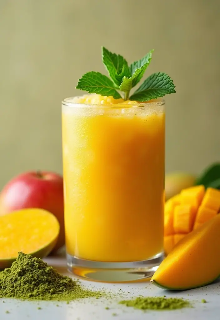 30 Green Tea Recipes for Fat Burning and Wellness - 2. Mango Matcha Smoothie