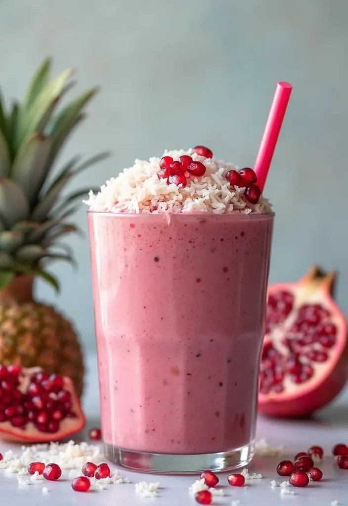 30 Herbalife Tea Recipes with Pomegranate Liftoff for a Refreshing Start 135 30 Herbalife Tea Recipes with Pomegranate Liftoff for a Refreshing Start - 21. Creamy Coconut Pomegranate Smoothie