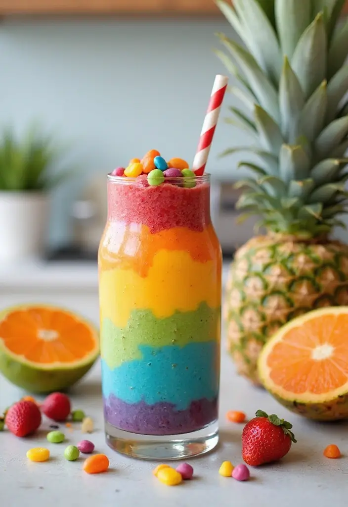 30+ Herbalife Tea Recipes with Rainbow Candy for Sweet Energy 6 30+ Herbalife Tea Recipes with Rainbow Candy for Sweet Energy - 2. Tropical Rainbow Herbalife Smoothie