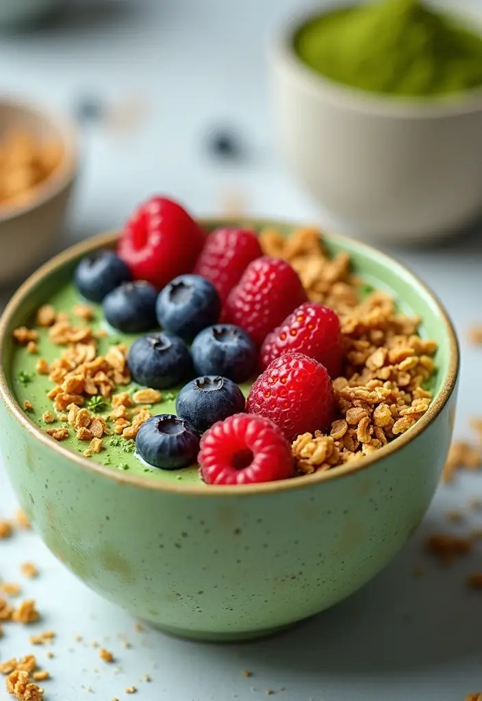 30+ Iced Matcha Tea Recipes for a Cool Energizing Sip 78 30+ Iced Matcha Tea Recipes for a Cool Energizing Sip - 12. Matcha Berry Smoothie Bowl