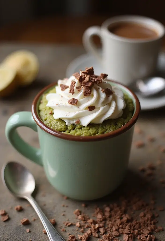 30+ Iced Matcha Tea Recipes for a Cool Energizing Sip 161 30+ Iced Matcha Tea Recipes for a Cool Energizing Sip - 24. Matcha and Chocolate Mug Cake