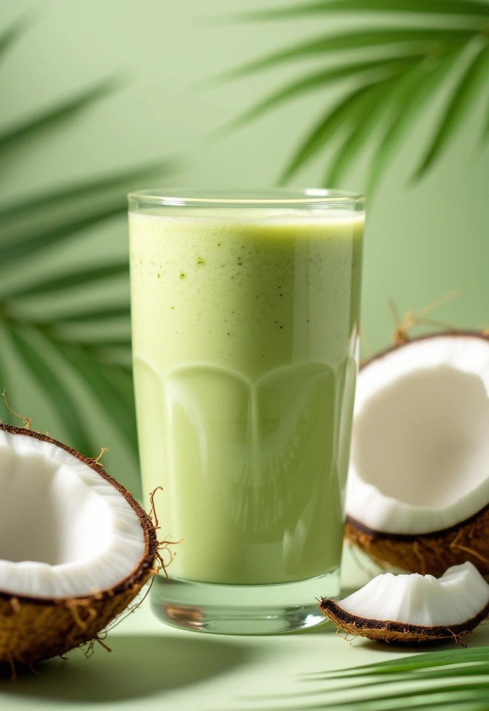 30+ Iced Matcha Tea Recipes for a Cool Energizing Sip 175 30+ Iced Matcha Tea Recipes for a Cool Energizing Sip - 26. Coconut Matcha Energy Smoothie