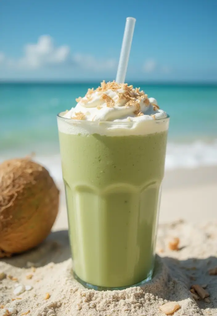 30+ Iced Matcha Tea Recipes for a Cool Energizing Sip 15 30+ Iced Matcha Tea Recipes for a Cool Energizing Sip - 3. Creamy Matcha Coconut Frappe