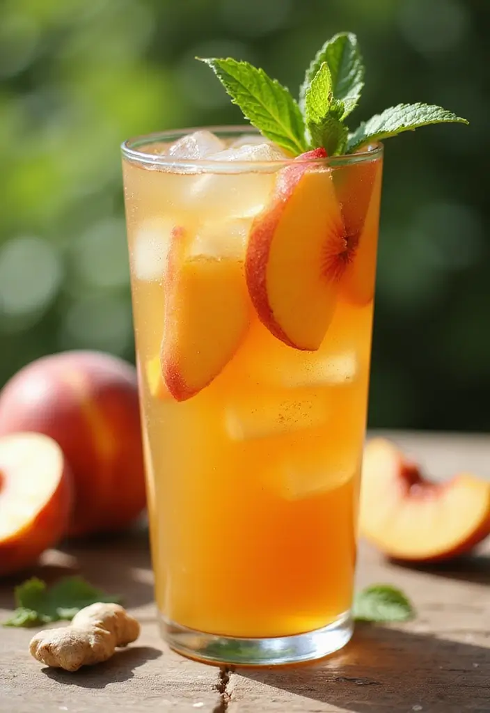 30+ Loaded Tea Recipes without Herbalife for Homemade Refreshment 153 30+ Loaded Tea Recipes without Herbalife for Homemade Refreshment - 27. Peach Iced Tea with Ginger