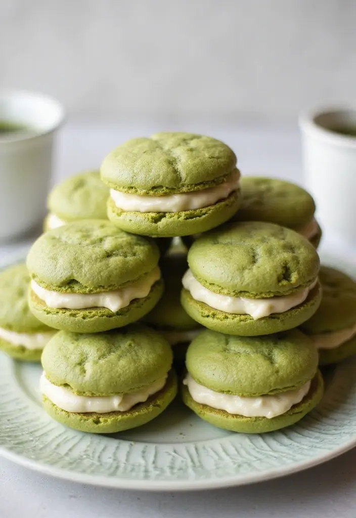30 Matcha Green Tea Cookies Recipes for a Healthy Treat 158 30 Matcha Green Tea Cookies Recipes for a Healthy Treat - 24. Matcha Green Tea Whoopie Pies