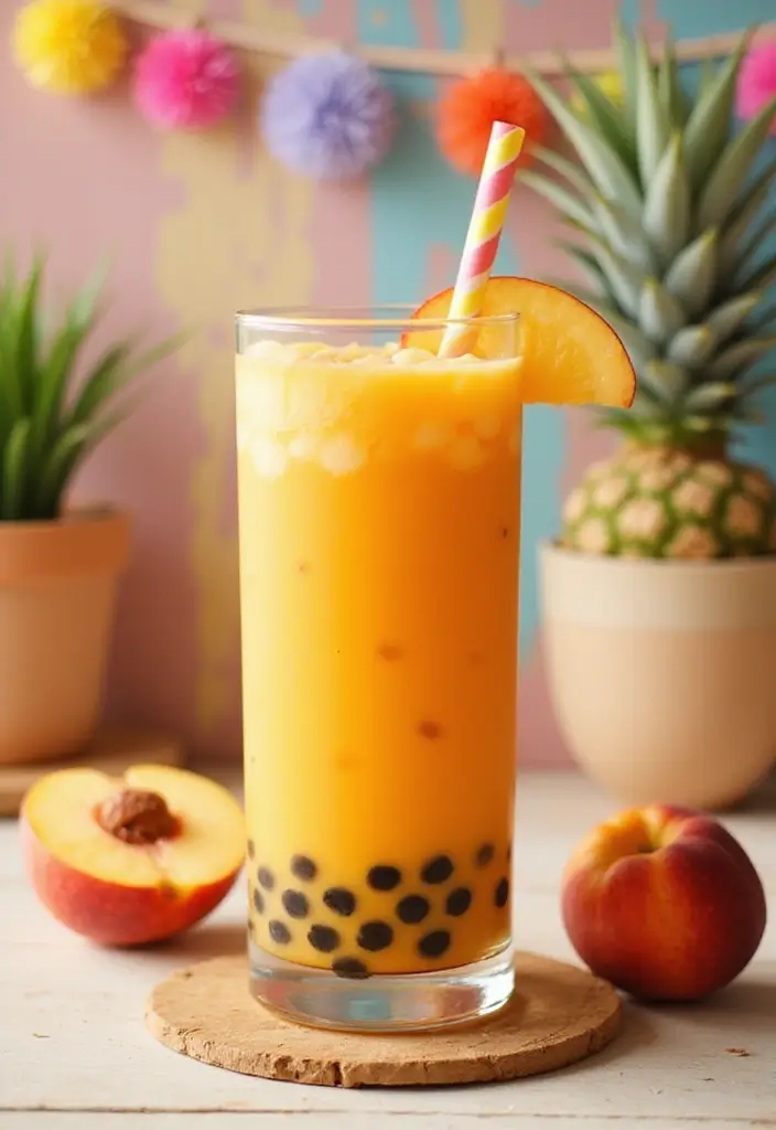30+ Peach Mango Beverage Mix Herbalife Tea Recipes You’ll Love - 13. Peach Mango Herbal Bubble Tea