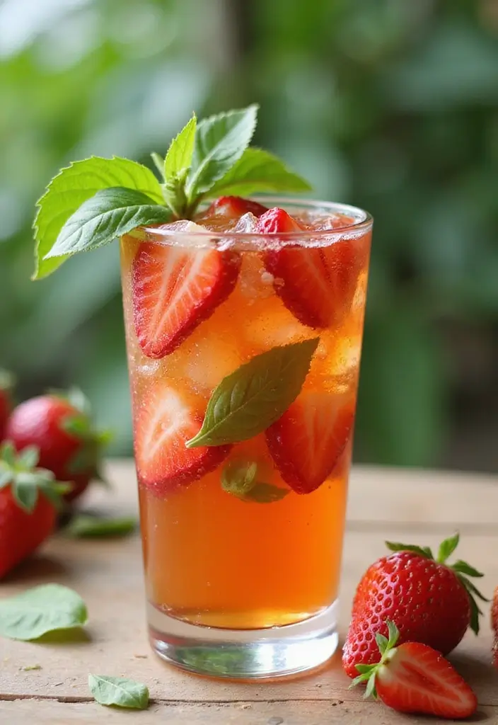 30 Relaxing Tea Recipes for a Peaceful Summer Day 74 30 Relaxing Tea Recipes for a Peaceful Summer Day - 12. Strawberry Basil Sparkler