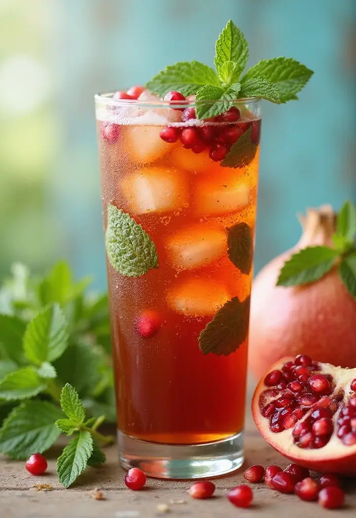 30 Relaxing Tea Recipes for a Peaceful Summer Day 145 30 Relaxing Tea Recipes for a Peaceful Summer Day - 23. Pomegranate Mint Iced Tea