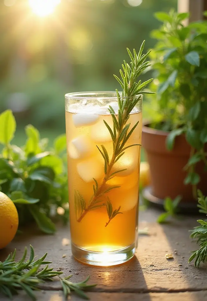30 Relaxing Tea Recipes for a Peaceful Summer Day 36 30 Relaxing Tea Recipes for a Peaceful Summer Day - 6. Rosemary Lemon Iced Tea