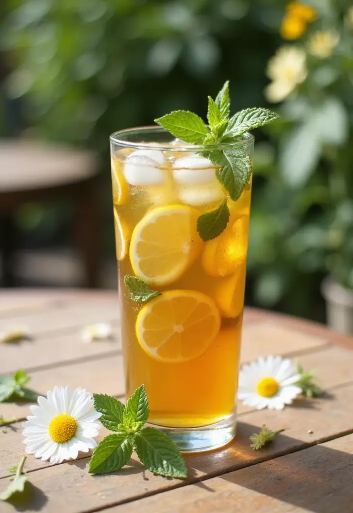 30 Summer Iced Tea Recipes for Refreshing Days 8 30 Summer Iced Tea Recipes for Refreshing Days - 2. Refreshing Chamomile Mint Iced Tea