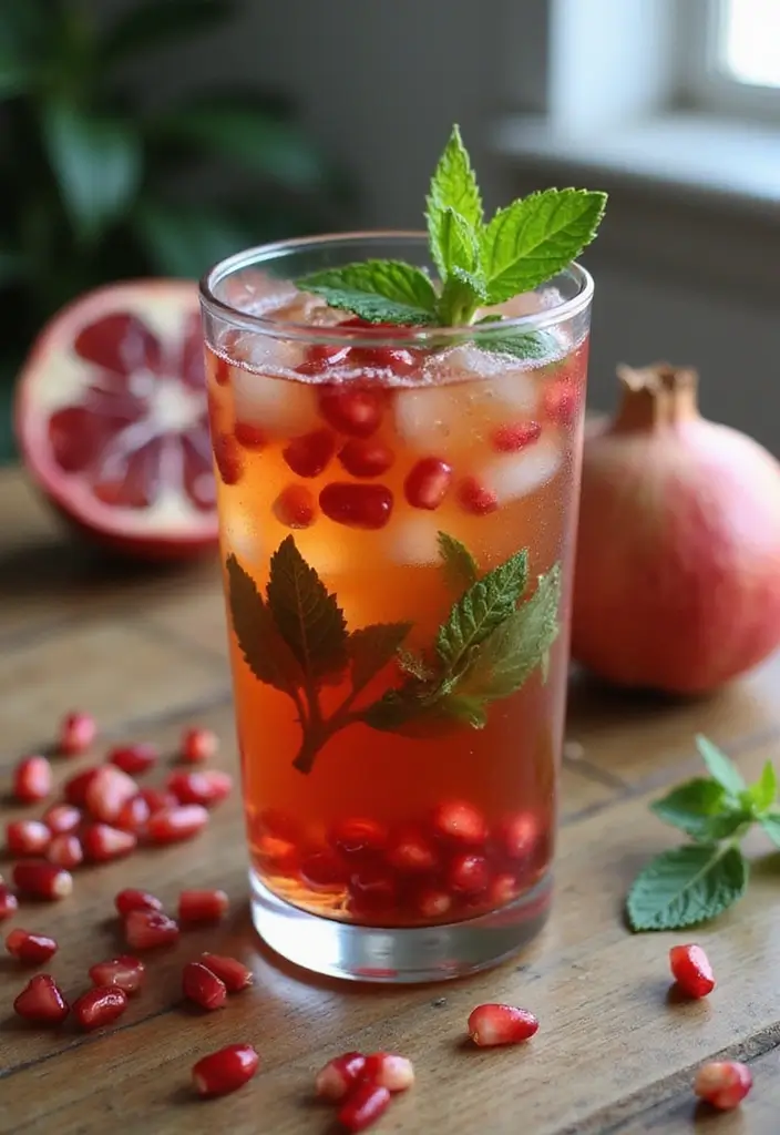 30 Summer Iced Tea Recipes for Refreshing Days 132 30 Summer Iced Tea Recipes for Refreshing Days - 20. Pomegranate Mint Iced Tea