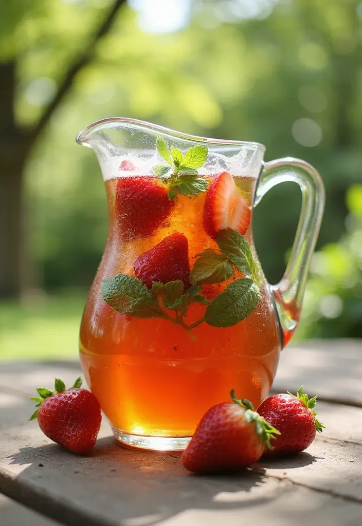 30 Summer Iced Tea Recipes for Refreshing Days 29 30 Summer Iced Tea Recipes for Refreshing Days - 5. Strawberry Mint Iced Tea